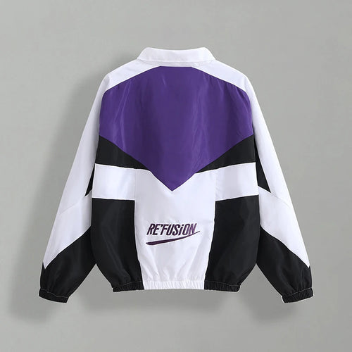 SilkVibe™ Retro Streetwear Windbreaker Jacket
