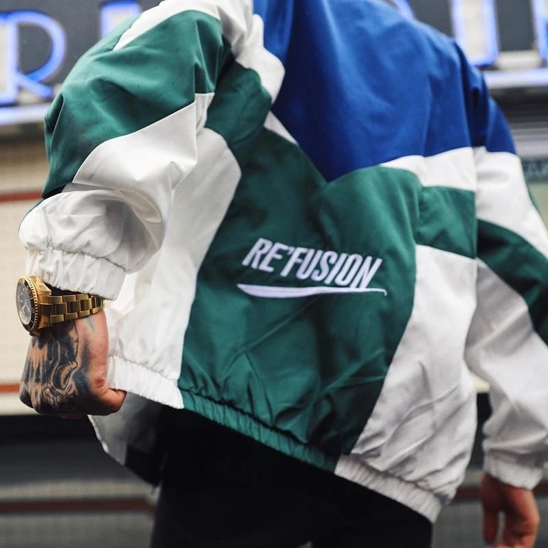 SilkVibe™ Retro Streetwear Windbreaker Jacket